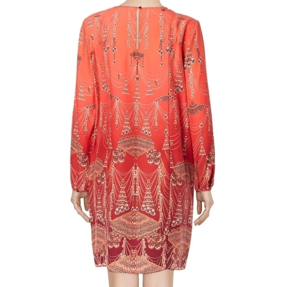 Matthew Williamson Red Silk Chandelier Print Dress 14
